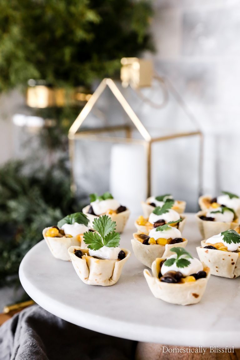 These Black Bean and Corn Taco Bites are the perfect appetizers for a party with your friends and family this holiday season!