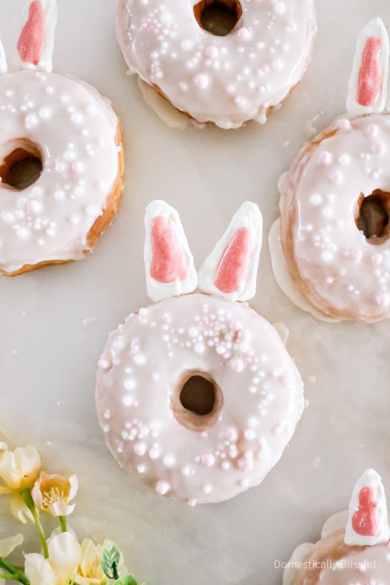 These Bunny Donuts are a fun way to decorate homemade or store-bought donuts for a spring party or Easter brunch.