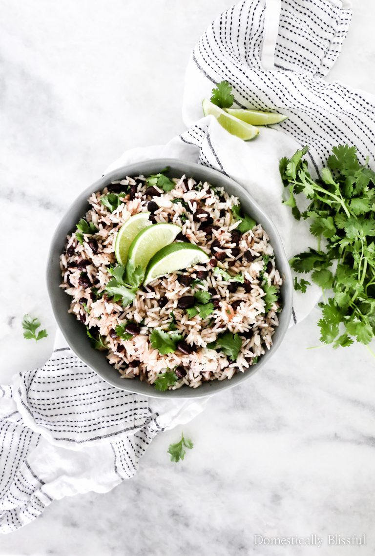 This Cilantro Lime Black Bean Rice is made with less than 10 ingredients & in under 15 minutes!