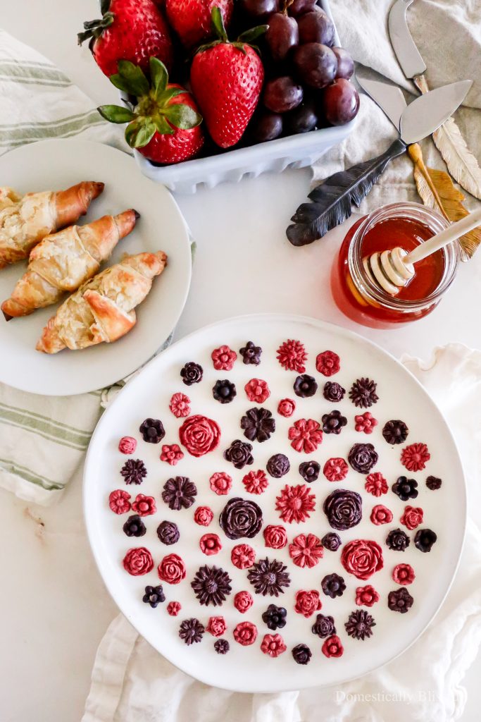 This Berry Flower Butter Board is made with 3 ingredients and is a fun way to elevate your butter for a spring brunch or summer party.