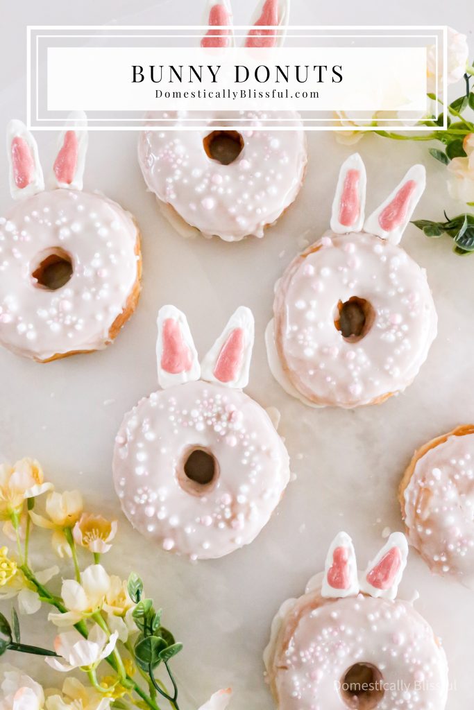 These Bunny Donuts are a fun way to decorate homemade or store-bought donuts for a spring party or Easter brunch.