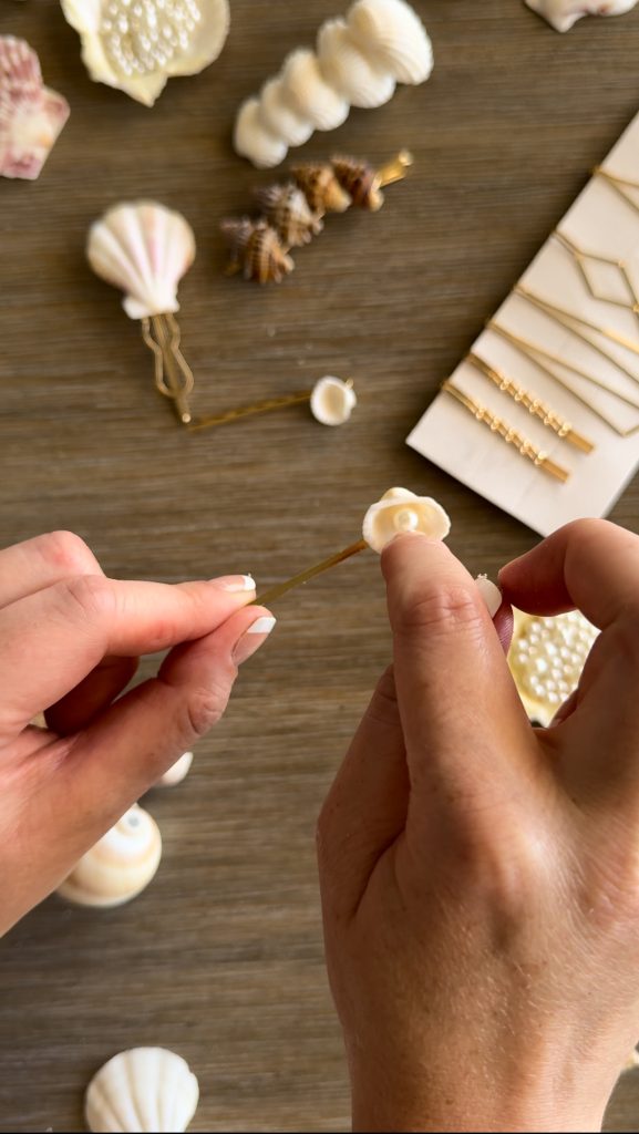 These DIY Seashell Hair Pins are a fun summer craft made with hair pins, seashells, and fake pearls.