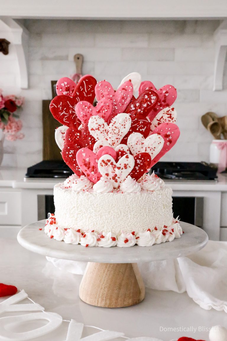 These Valentine's Heart Cake Toppers are a fun way to top a homemade or store-bought cake for Valentine's Day or a Galentine's party.