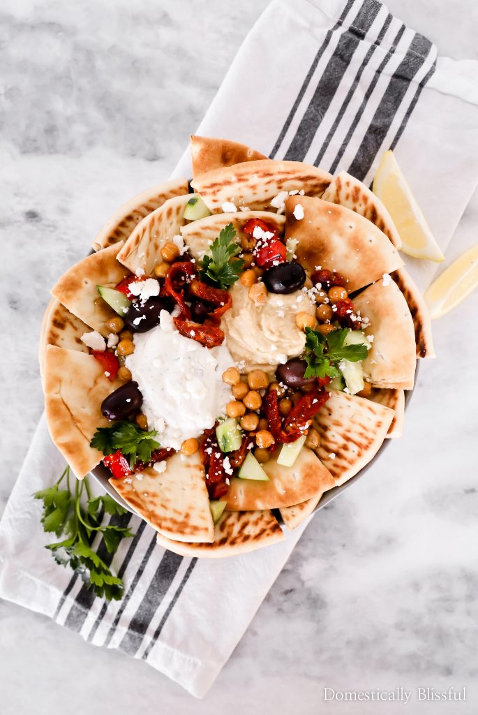These Healthy Greek Nachos are a fun and simple dinner solution full of fresh ingredients and flavor!