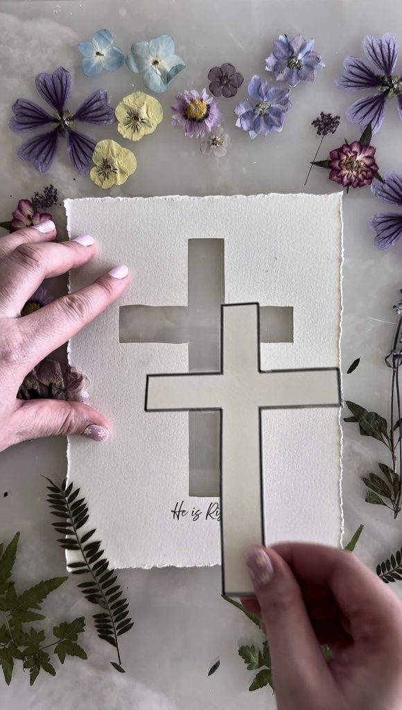 This DIY He is Risen Flower Cross is a beautiful way to create art for your home this Easter.