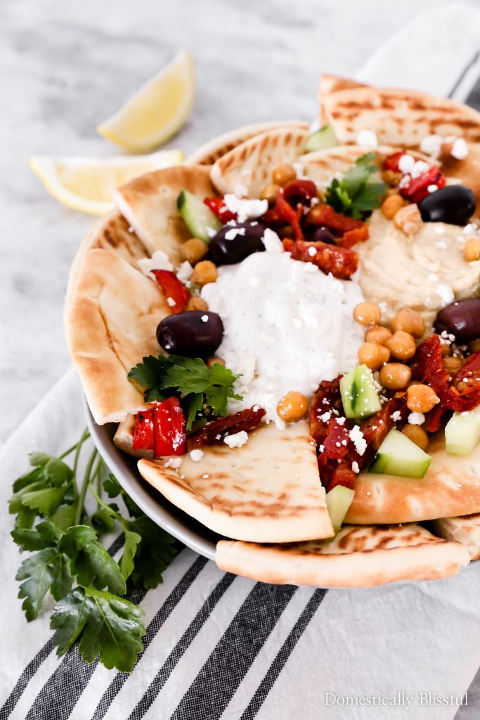 These Healthy Greek Nachos are a fun and simple dinner solution full of fresh ingredients and flavor!