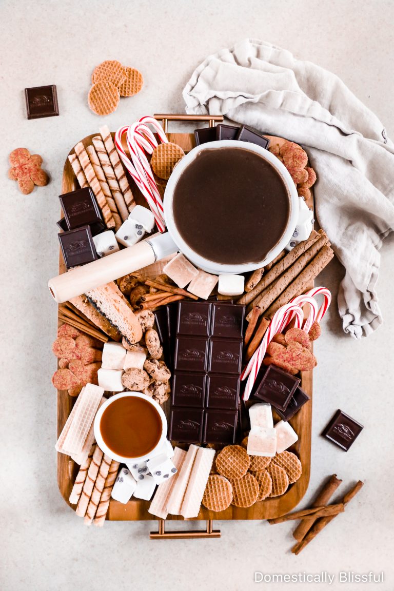 This Hot Chocolate Charcuterie Board is covered in sweet treats and Ghirardelli Intense Dark Chocolate for an extra special indulgent treat!