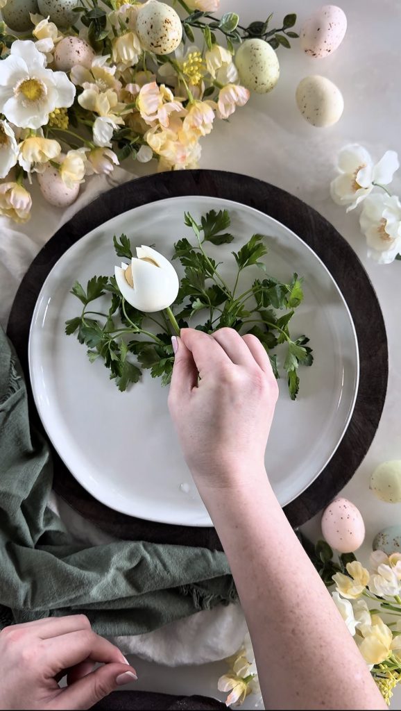 This Egg Tulip Bouquet is a fun way to display and enjoy boiled eggs this Easter & spring season.