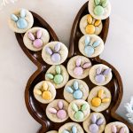 These Mini Bunny Sugar Cookies are made with pastel M&M's and are the perfect bite-sized dessert for an Easter brunch or spring party.
