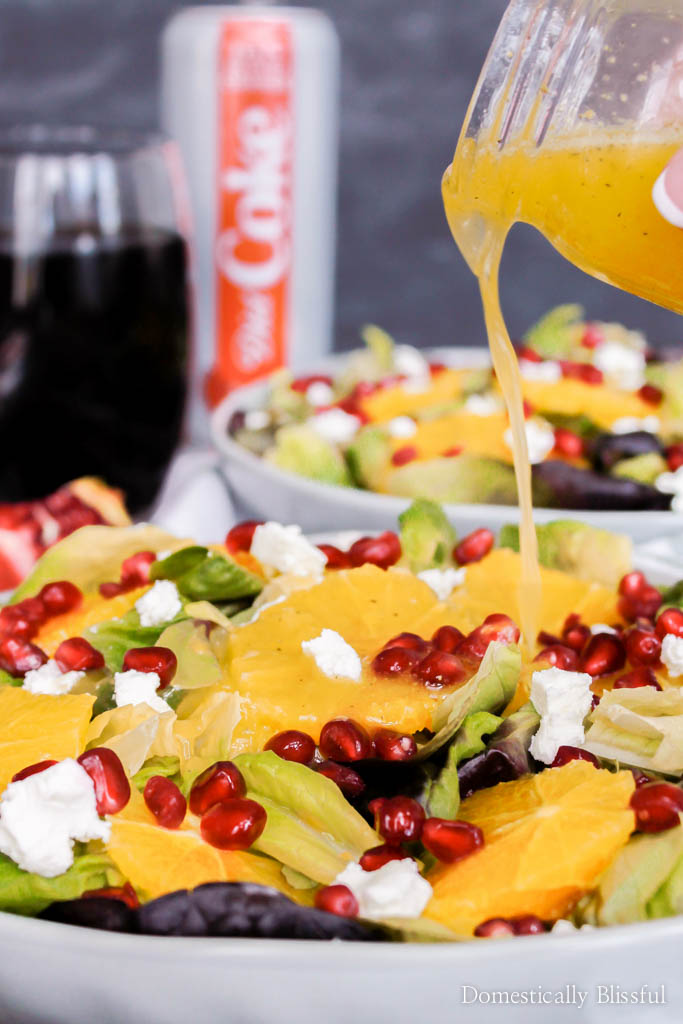 This fresh & colorful Orange Pomegranate Salad with honey orange dressing is a perfect dinner for two or can be enjoyed as a side dish for a family of four!