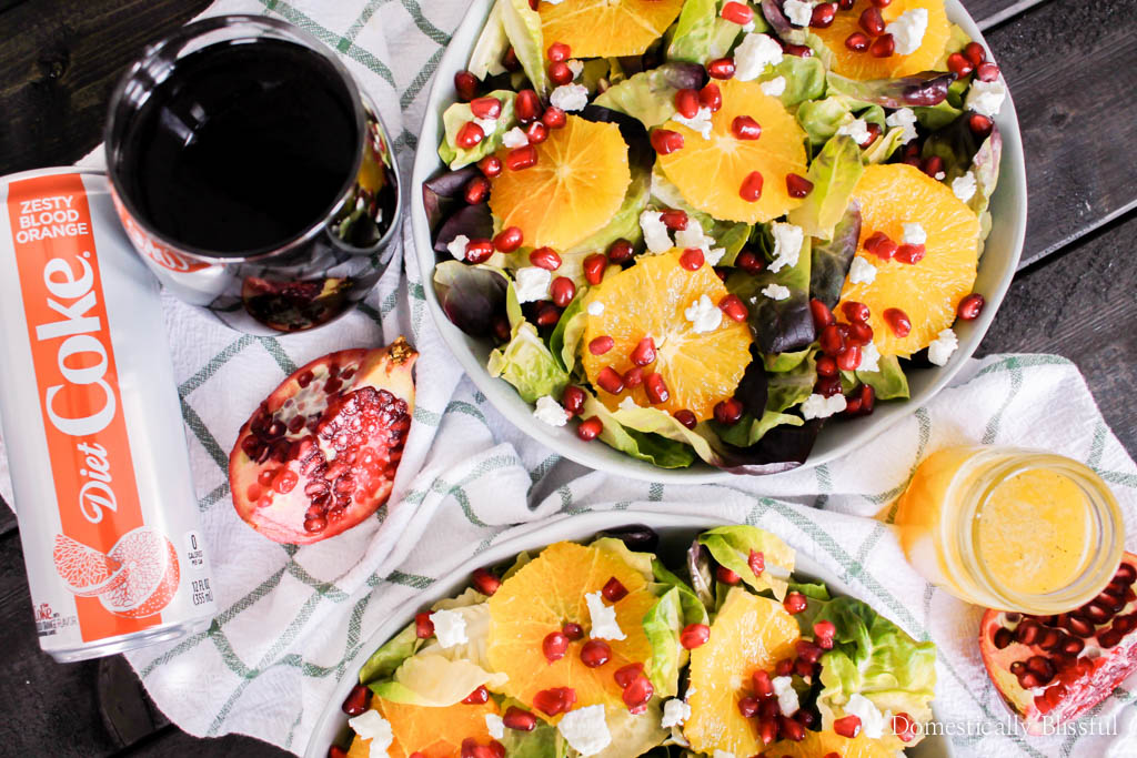 This fresh & colorful Orange Pomegranate Salad with honey orange dressing is a perfect dinner for two or can be enjoyed as a side dish for a family of four!