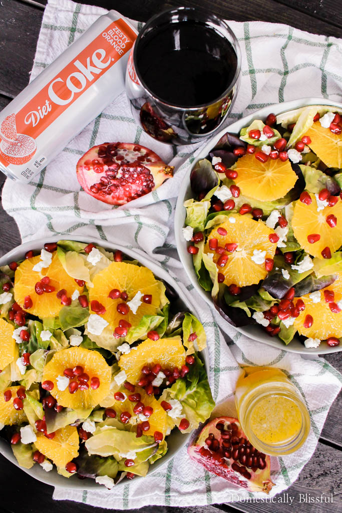 This fresh & colorful Orange Pomegranate Salad with honey orange dressing is a perfect dinner for two or can be enjoyed as a side dish for a family of four!