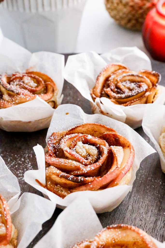 These Puff Pastry Apple Roses are a romantic and sweet fall treat that's perfect for Thanksgiving brunch or Friendsgiving dessert.
