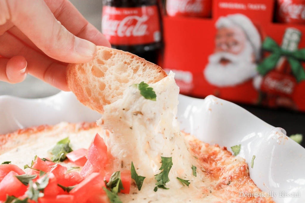 This Smoked Mozzarella Dip is filled with creamy flavors & is the perfect warm appetizer for any party or family gathering!