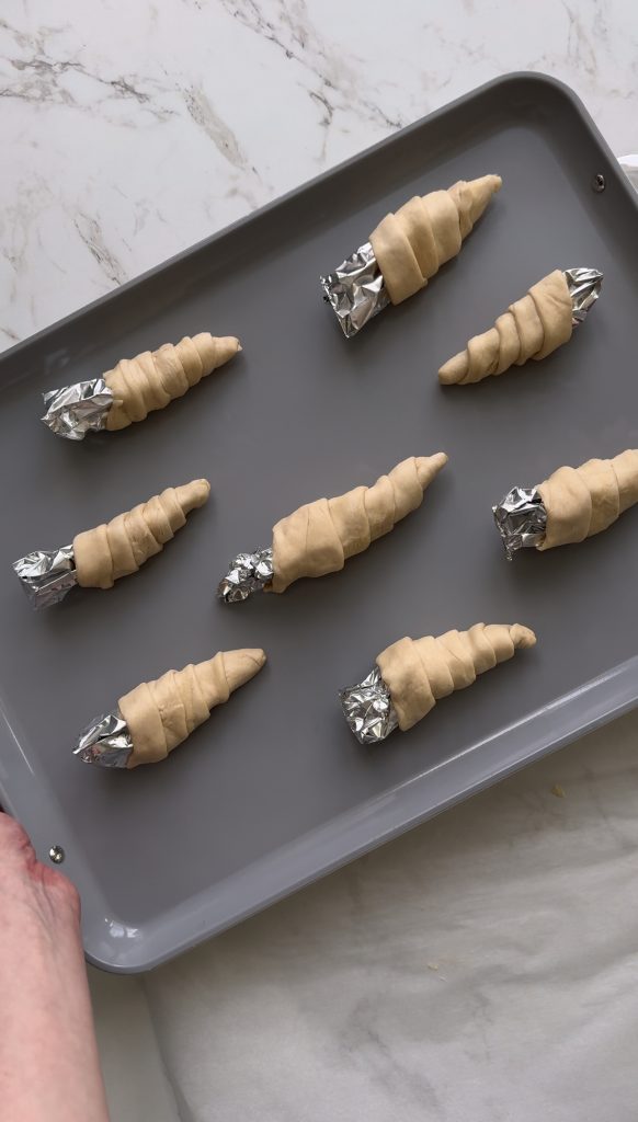 These Stuffed Crescent Roll Carrots are filled with Boursin, cream cheese, fresh parsley, and a squeeze of lemon. It is the perfect savory treat for an Easter brunch or spring party.