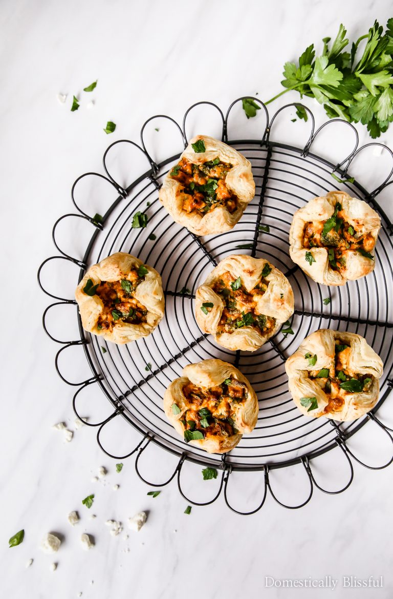 These Vegetarian Chorizo Spinach Cheese Puffs are the perfect last-minute holiday recipe that is quick & easy to create & full of flavor!