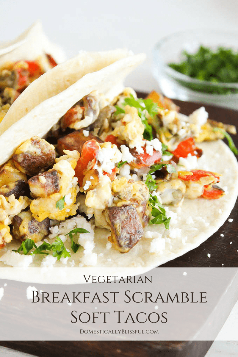 Breakfast Scramble Soft Tacos are a bright & flavorful dish for breakfast & brunch!