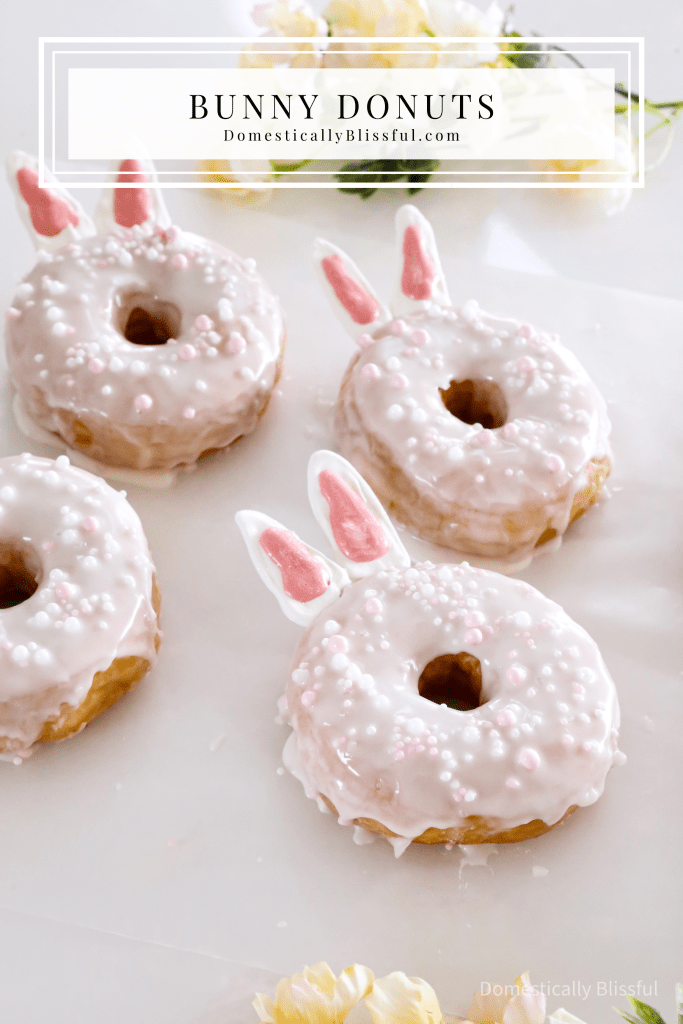 These Bunny Donuts are a fun way to decorate homemade or store-bought donuts for a spring party or Easter brunch.