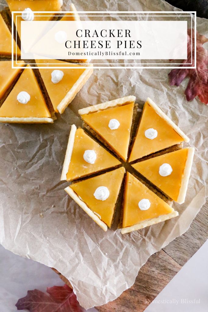 These Cracker Cheese Pies are super fun and easy to make, and they are the perfect appetizer for a Friendsgiving party or Thanksgiving dinner.