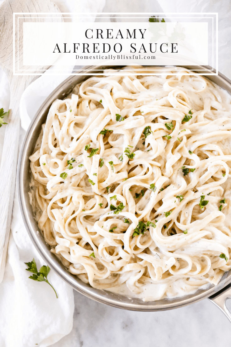 This homemade Creamy Alfredo Sauce is our family's favorite and has a secret ingredient you may not expect!