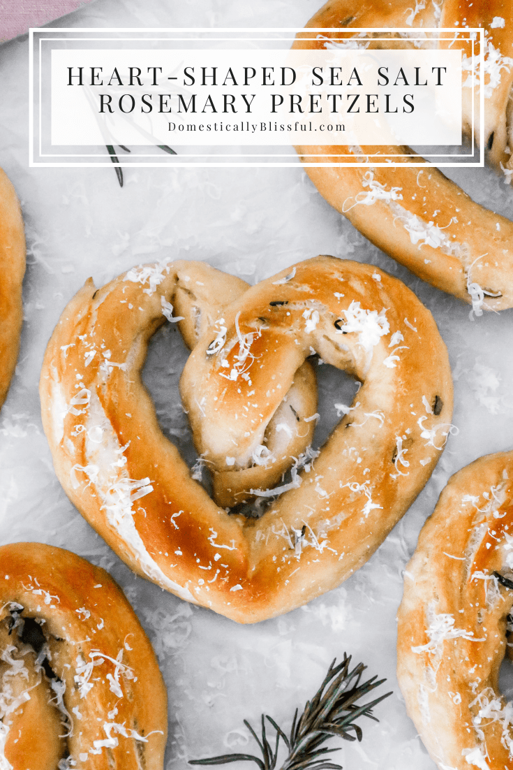 These Heart-Shaped Sea Salt Rosemary Pretzels are perfect for Valentine's Day as they are soft, salty, and oh so yummy!