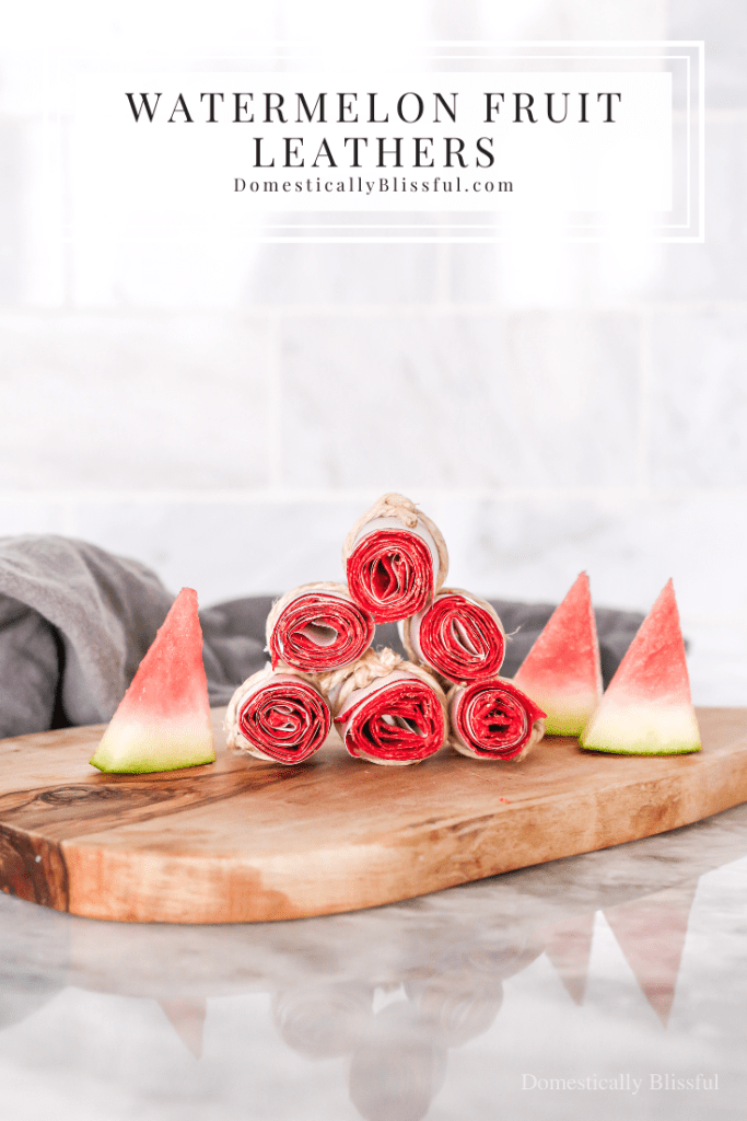 These 2-ingredient Watermelon Fruit Leathers are a fun treat to make on a rainy day with leftover watermelon.