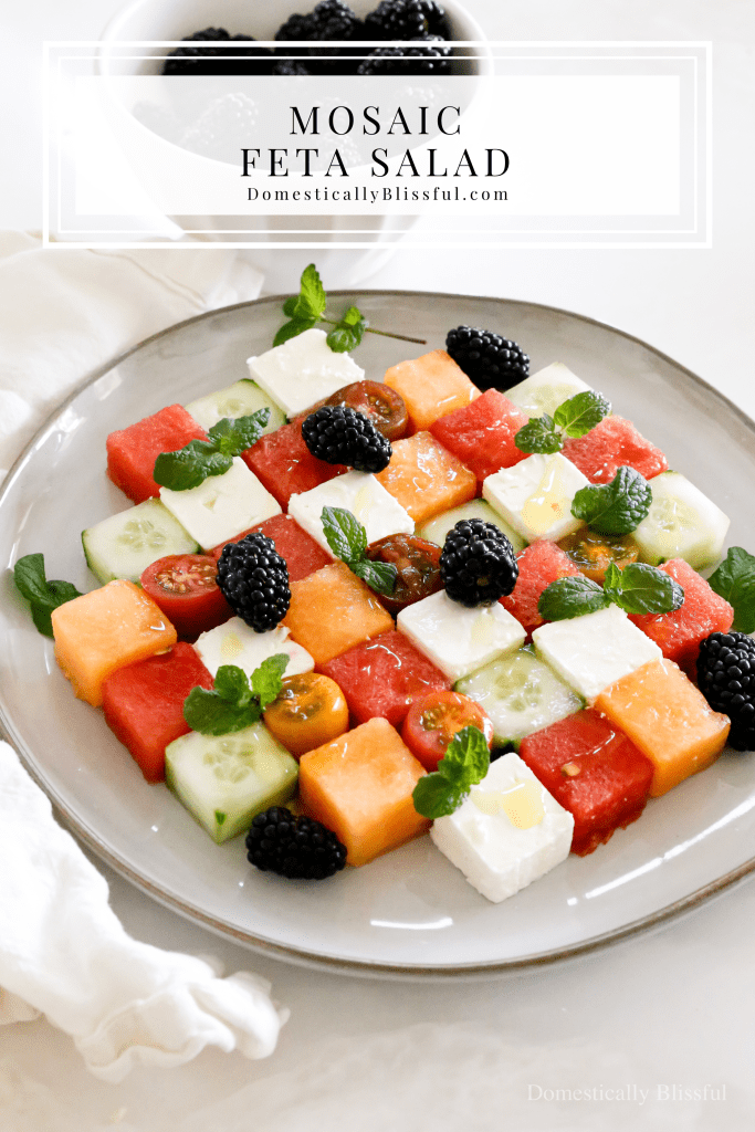 A simple Mosaic Fruit Salad that's delicious, fun for a weekend treat, and pretty to bring to a party.