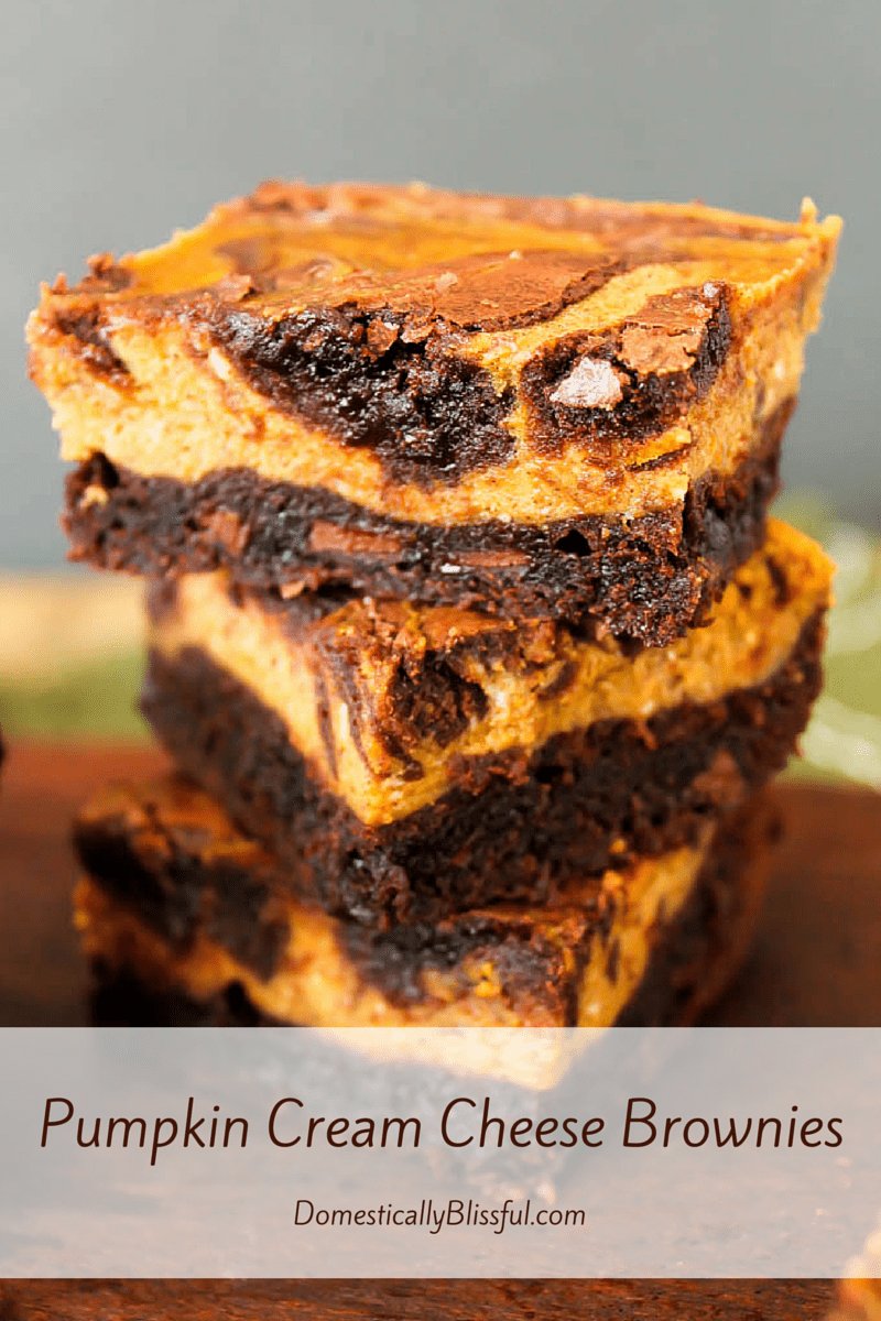 These Pumpkin Cream Cheese Brownies melt in your mouth & fill your home with the delicious scent of fall!